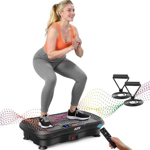 AXV Vibration Plate Exercise Machine Fitness Platform Body Vibrating Board - color: SLIM.BLACK