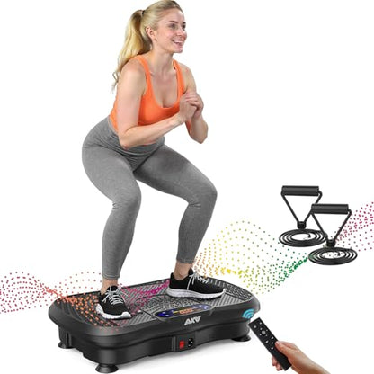 AXV Vibration Plate Exercise Machine Fitness Platform Body Vibrating Board - color: SLIM.BLACK