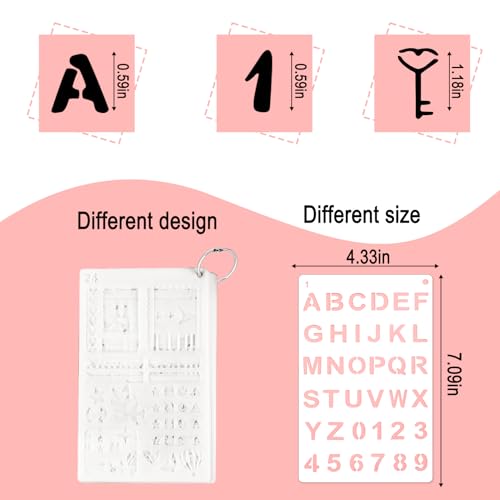 ZLFSRQ 1/2 Inch Letter Stencils for Painting, 24 Pack Planner Templates - color: 24Pcs