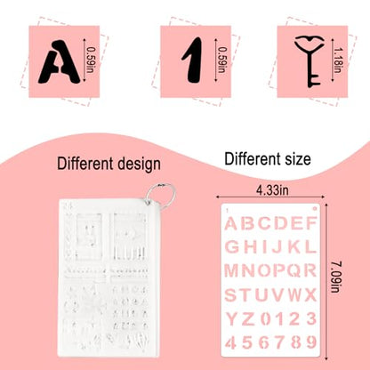 ZLFSRQ 1/2 Inch Letter Stencils for Painting, 24 Pack Planner Templates - color: 24Pcs
