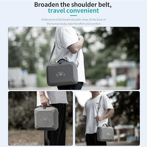 Hard Carrying Case for Dji Mini 4 Pro (with RC2 Controller), Gray Waterproof PU Portable Shoulder Bag and Handbag 2 in 1