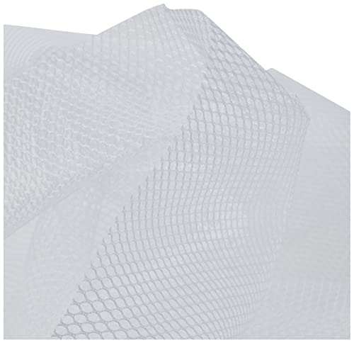 Annie Lightweight Mesh Fabric 18" x 54" White – Stretch Polyester See Through Fabric for Bags, Pockets & Organizers
