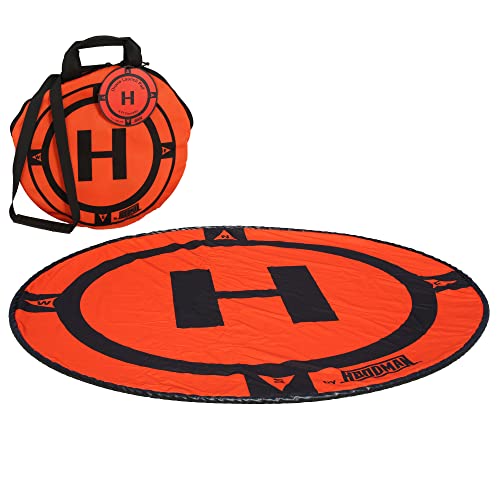 Hoodman 8 Foot Weighted UAV Drone Landing Pad fits Matrice 350, Freefly Alta, Sony Airpeak S1, Durable, No Stakes Required, collapses to 1/3 of deployed size - size: 8 Foot Pad
