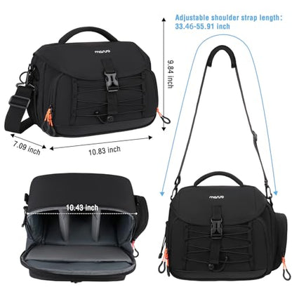 MOSISO Camera Case Bag Photography Shoulder Messenger Waist Bag, Black