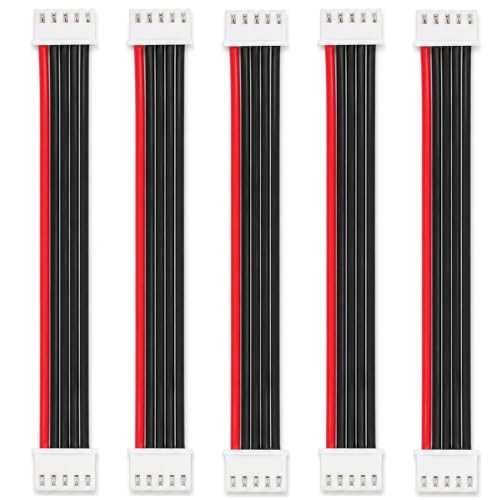 5-Pack 4S Balance Plug Extension Leads, 200mm 22AWG JST-XH Style Wires