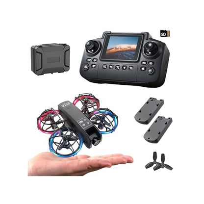 K100 Mini Drone, Screen Controller, 2 Batteries, Suitable for Beginner. - color: 2 batteries - Black