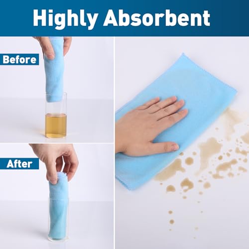 TEAWOO Microfiber Cleaning Cloths-50 Pack, Microfiber Towels Bulk - color: 5 Colors, size: 50 Pack