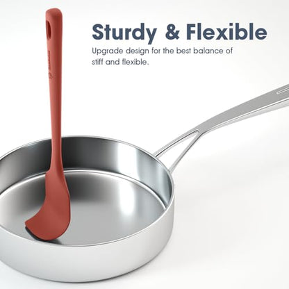 ChefAide 5 Pieces Silicone Spatulas Set, Heat Resistant Rubber Spatula - color: Muted Nude, size: 5 pieces