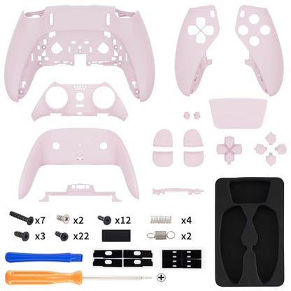 eXtremeRate Full Set Shell with Buttons Compatible with p s 5 Edge Controller, Cherry Blossoms Pink Replacement Decorative Trim Shell Front Back Plates Compatible with p s 5 Edge Controller - color: Cherry Blossoms Pink
