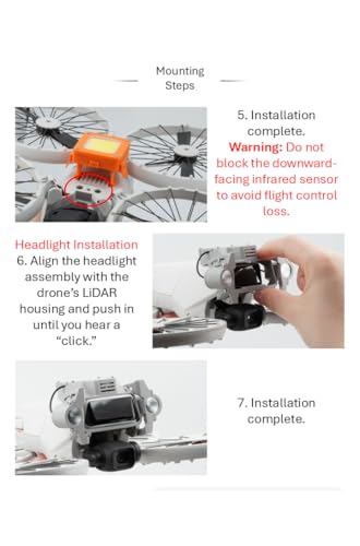 Flip Multifunction Night Flight Light Accessory, 900LM High-Brightness LED Light for DJI Flip Drone, Adjustable Angle, High/Low/Strobe Modes, Up to 120 Min Runtime, Premium LED Beads