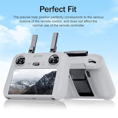 RC 2 Protective Silicone Cover for DJI RC2 Drone Remote Controller, Anti-Glare Screen Shade & Shockproof Case Controller Accessories,Compatible with Mini 5 Pro/Mini 4 Pro/Air 3S/Mavic 4 Pro - color: Grey, style: RC2 Remote Controller