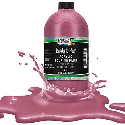 Pouring Masters Rose Pink Metallic Pearl 32-oz Acrylic Pouring Paint - color: Rose Pink Metallic Pearl, size: 32 Fl Oz (Pack of 1)