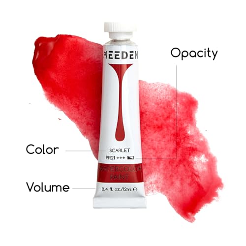 MEEDEN Watercolor Paint Tubes Set: 12 x 12ml (0.4 oz) Colors Painting Set - color: 12 Colors