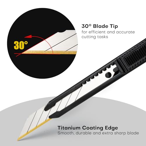 Pro Precision Detail Craft Knife - 3 Utility Knives and 30 Titanium Blades