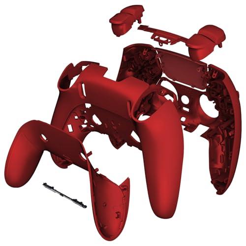 eXtremeRate Full Set Shell with Buttons Touchpad Cover Compatible with ps5 Edge Controller, Scarlet Red Replacement Decorative Trim Shell Front Back Plates Compatible with ps5 Edge Controller - color: Scarlet Red