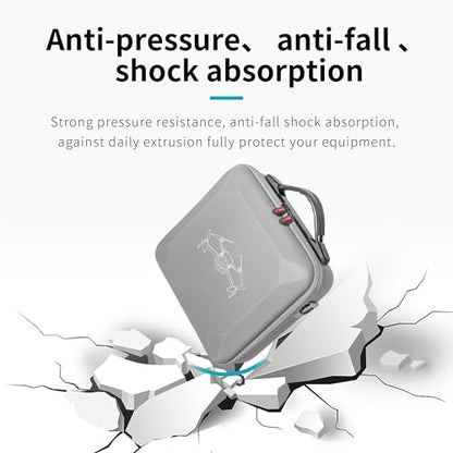 Hard Carrying Case for Dji Mini 4 Pro (with RC2 Controller), Gray Waterproof PU Portable Shoulder Bag and Handbag 2 in 1
