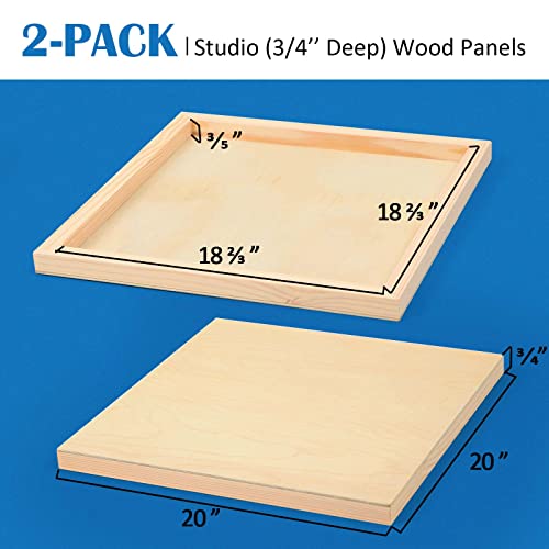 Falling in Art 2 Pack 20x20 Unfinished Birch Wood Panels Kit for Painting - size: 20*20 2-pack