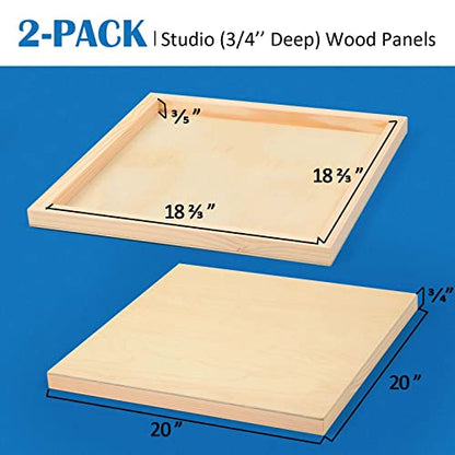 Falling in Art 2 Pack 20x20 Unfinished Birch Wood Panels Kit for Painting - size: 20*20 2-pack