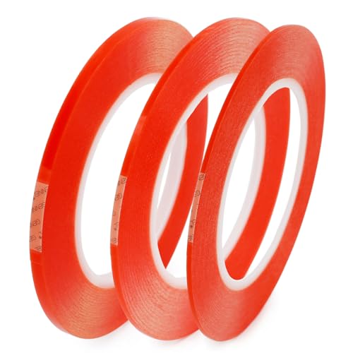 3pcs (2mm 3mm 5mm x 25M) Clear Double Sided Strong Adhesive Tape - size: 3pcs (2mm+3mm+5mm)