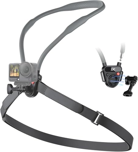 JJC Quick Release POV Neck Mount with Chest Strap for DJI Osmo Action 6 5 4 - color: Neck Mount with Fixing Chest Strap Black