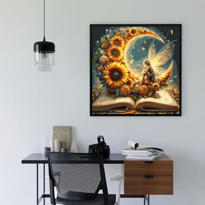 Ekuxom Moon Paint by Numbers Kit for Adults 16x16 Inch - color: Moon