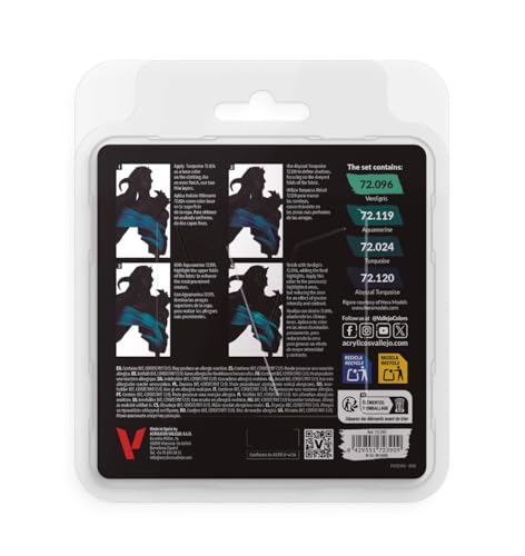 Vallejo - Turquoise Color Set, Game Color, 4 Bottles x 0.6 fl.oz. - style: Turquoise Color Set
