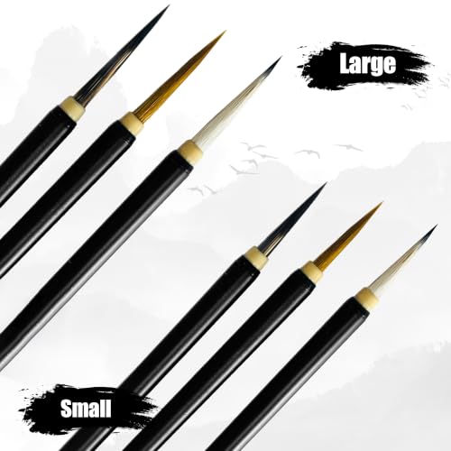Chinese Painting Brushes Set Flower Bird Line Drawing-3PCS-Small - size: 2CM