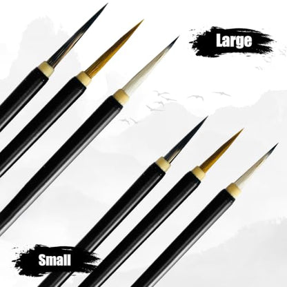 Chinese Painting Brushes Set Flower Bird Line Drawing-3PCS-Small - size: 2CM