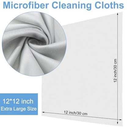 Frienda 12 Pack Large Glass Cleaning Cloth, Blue,Light Gray,Black - color: Blue,light Gray,black