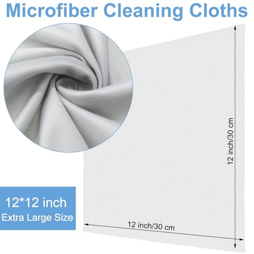 Frienda 12 Pack Large Glass Cleaning Cloth, Blue,Light Gray,Black - color: Blue,light Gray,black