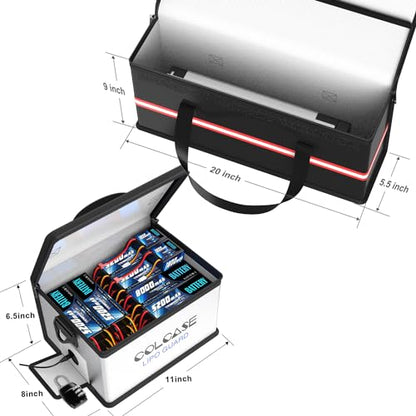 COLCASE Large Lipo Safe Bag and Ebike Battery Bag Combo Storage for Lipo and Ebike Batteries