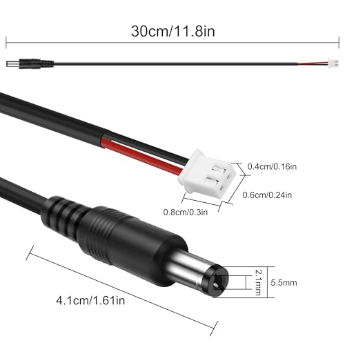 MEIRIYFA DC5521 Male to XH2.54 2Pin Terminal Power Cable 4Pcs