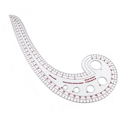 DIY Sewing Ruler, 2PCS/Set Comma-Shaped Curve Ruler, French Curve Ruler for Pattern Making, Drafting Clothes Sleeves for Beginner Tailor Designers Teaching