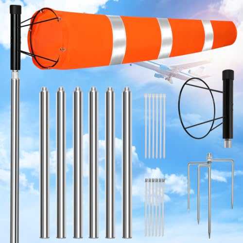 Airport Windsock Pole Kit, 8 in x 36 in Aviation Grade Wind Sock Pole Kit