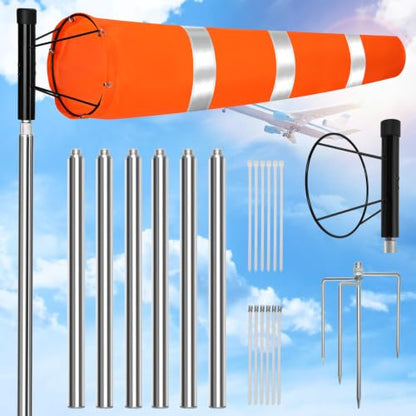 Airport Windsock Pole Kit, 8 in x 36 in Aviation Grade Wind Sock Pole Kit