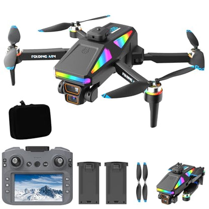 OBEST Drone With Camera 1080P Remote Control RC Quadcopter with 4.5 Inch Screen, FPV Drones for Beginners Adults Brushless Motor, 90° ESC Camera, Automatic Obstacle Avoidance, One Key Take Off/Land, 2 Batteries