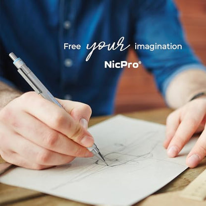 Nicpro Blocky Gear 0.5 mm & 0.7 mm Mechanical Pencils Set in Case - style: Contemporary