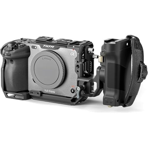 Tilta Camera Cage Compatible with Sony FX3. FX3A, FX30 V2 | Top Plate NATO Rail, Cold Shoe, 1/4""-20 and 3/8""-16 | Thumb Screw Design | Left Side Handle | (Black, Lightweight Kit) - color: Black, size: Lightweight Kit