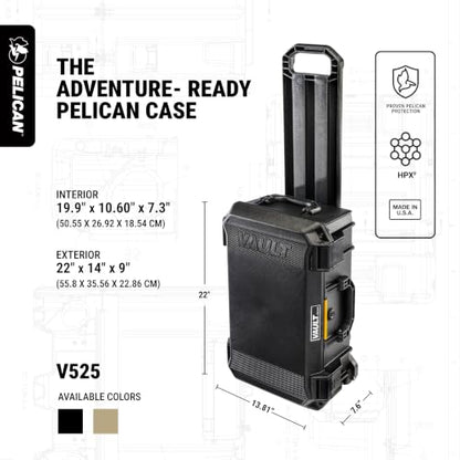 Pelican Vault V525 Hard Case (Camera, Pistol, Gear, Equipment) - style: Empty Case