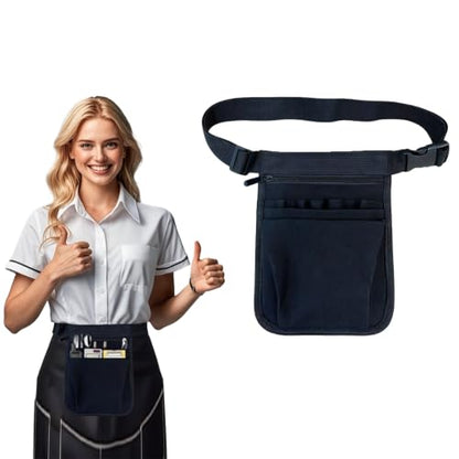 Server Apron, 9.84x7.32Inch Restaurant Waitress Accessories Bag - color: Black-upgraded