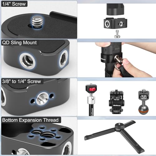 Battery Handle Base, Baseplate Accessory Mounting Bracket with QD Socket, Compatible with DJI RS 4/RS 4 Pro/RS 3/RS 3 Pro/RS 2, 1/4" & 3/8" Threads - color: W3206