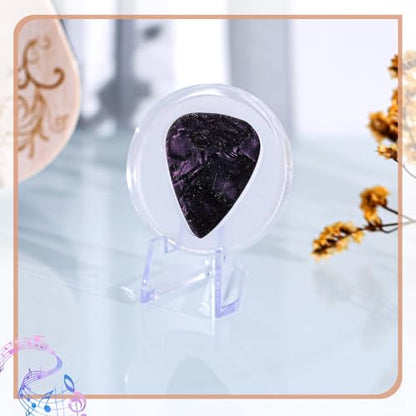 Funnymoom 1 Pcs Guitar Pick Display Case Acrylic with Stand, Clear - color: Clear