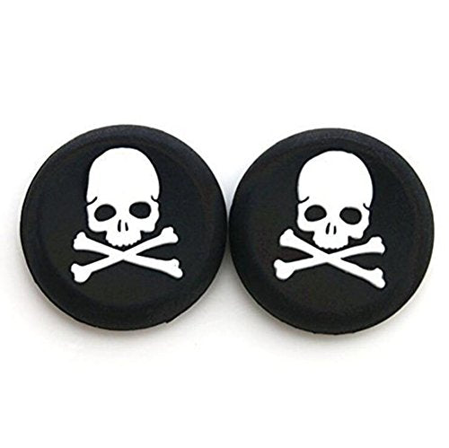 Silicone Thumb Stick Grip Cap Joystick Thumbsticks Caps Cover for PS4 Xbox One PS3 Xbox 360 PS2 Game Controllers (White Skull) - color: White Skull