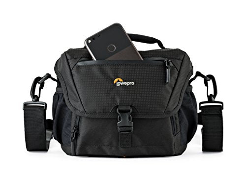 Lowepro LP37119, Nova 160 AW II Camera Bag, Customizable, Portable, Fits DSLR with 17-85 mm Attached Lens, Compact Drone, 1-2 Additional Lenses, Flash, Black - size: 160AW II