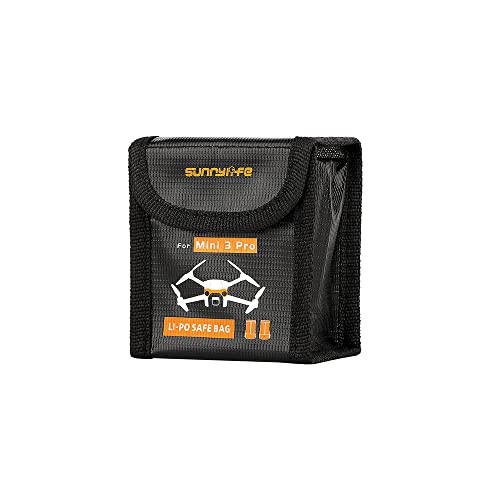 Flight Battery Safe Bag for DJI Mini 3 Pro /4 Pro Protective Case Transport Lithium battery Safe Explosion-proof bag Accessories for Mini 3/4 (for 2pcs batteries) - size: for 2pcs batteries