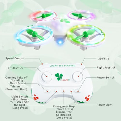 Clover Drone for Kids-Quadcopter with Dual Modular Batteries - color: Green