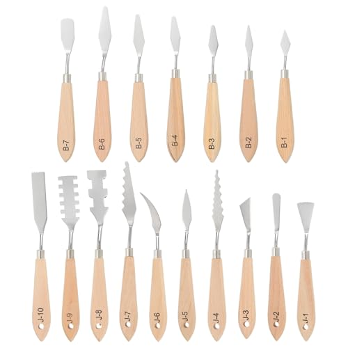 PATIKIL 17Pcs Painting Knife Set Spatula Palette Knife Scraper Pallet Knife