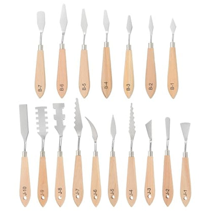 PATIKIL 17Pcs Painting Knife Set Spatula Palette Knife Scraper Pallet Knife
