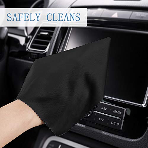 Frienda 50 Pcs Microfiber Glass Cleaning Cloths Lens, Black - color: Black