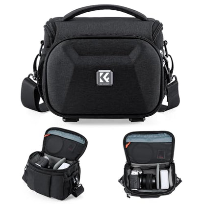 K&F CONCEPT Camera Shoulder Bag, Hardshell Camera Case with Tripod Holder - size: S